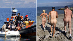 ‘You couldn’t write it’: Migrant boat lands on British NUDIST BEACH, locals offer newcomers drinks