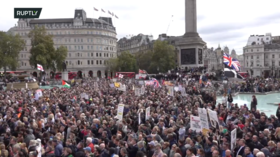 ‘We do not consent’: London rally against Covid-19 measures draws huge crowds (PHOTOS, VIDEO)