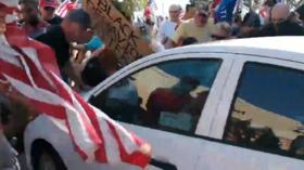 Car ploughs through crowd of pro-Trump counter-protesters in California as they clash with BLM rally (VIDEO)