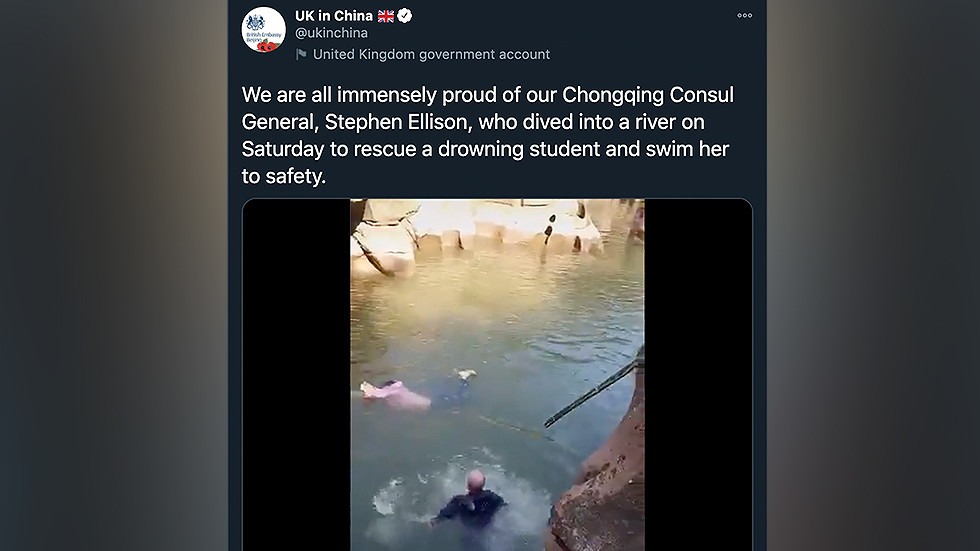 Watch: British diplomat in China DIVES INTO RIVER to save drowning girl ...