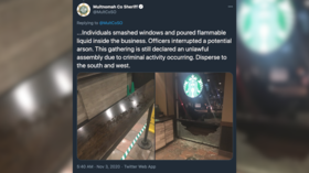 WATCH: Police interrupt ‘possible arson attempt’ at Portland Starbucks, as protesters promise ‘good show’ on election night