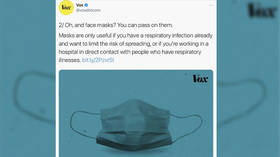 ‘Memory holing history’: Vox slammed after deleting March tweet advising readers to ‘pass’ on facemasks
