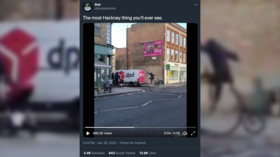 WATCH: Penny farthing slams into DPD delivery van in bizarre clash of cultures