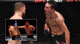 ‘Coldest thing I’ve ever seen!’ UFC star Holloway casually chats with cageside commentary team while dodging punches (VIDEO)