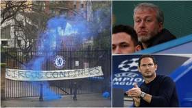 ‘The circus continues’: Chelsea fans protest Frank Lampard sacking just HOURS before Thomas Tuchel’s debut game