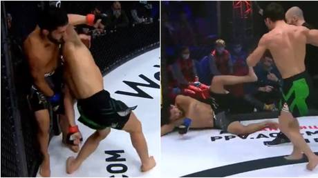 Russian fighter Yunusov landed a remarkable KO at an ACA event in Sochi. © Twitter ACA_League