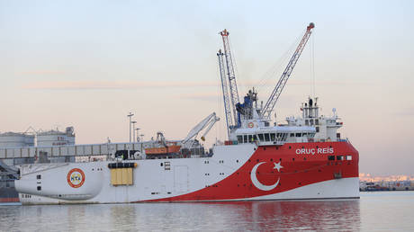 FILE PHOTO of another Turkish seismic survey vessel, the Oruc Reis © Getty Images/Anadolu Agency/Contributor