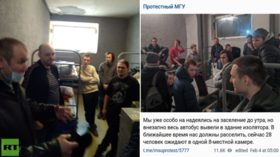 Moscow officials deny conditions at post-protest detention centers are overcrowded as journalist live-blogs time behind bars