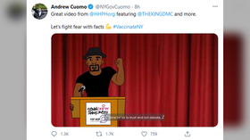 'UNREAL levels of pandering': Cuomo posts 'cringeworthy' cartoon rap video to promote Covid-19 vaccine to black people