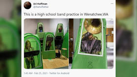 ‘Stop this child abuse now!’: Washington high school band practice in anti-Covid TENTS gets ridiculed