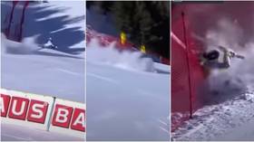 ‘We were in utter shock’: Russian ice hockey pro in car crash horror as his Porsche punches hole in sky-high parking lot (VIDEO)