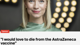 Norwegian journalist says she'd 'LOVE TO DIE' from AstraZeneca's vaccine if it helps win the 'war against the corona'