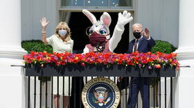 Eye-rolls & cheers as MASKED bunnies descend on White House to join Biden’s Easter address & greet reporters