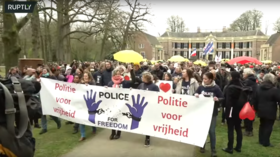 WATCH: As anti-lockdown protests grow, Dutch ‘POLICE FOR FREEDOM’ group holds march against Covid restrictions 