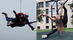 ‘No words, just emotions’: Daredevil Russian gymnastics queen Aleksandra Soldatova thrills with free-fall parachute jump (PHOTOS)