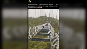 Tourist rescued after being trapped on glass bridge that SHATTERED in China (PHOTO)