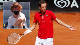 ‘In the dirt like a dog’: Medvedev asks official to default him while losing all-Russian tennis clash as Rublev laughs from stands