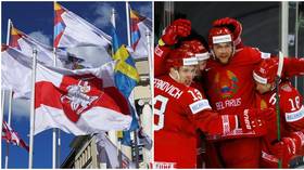 Angry ice hockey federation accuses Latvian officials of political showmanship by replacing Belarus flag at World Championship