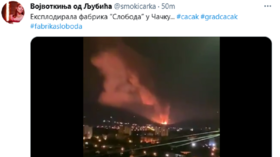 Serbia ammunition factory EXPLODES, lighting up the night and forcing residents to evacuate (VIDEO)