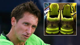 ‘So much for no politics in football’: Ukrainian tennis ace slams UEFA over shirt saga with Russia by showing slogans on his shoes