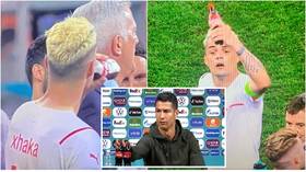‘Hope Ronaldo wasn’t watching’: Granit Xhaka glugs on Coke before Swiss dump France out of Euros