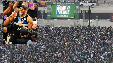 Bucks fans massed to watch Game 6 of the NBA Finals but there were later reports of trouble. © USA Today Sports