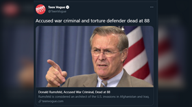 ‘The new paper of record’? Teen Vogue basks in anti-war praise after obit calls Rumsfeld ‘accused war criminal & torture defender’