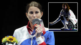 Epic win: Fencing star Korobeynikova beats two-time Euro queen for bronze at Tokyo Olympics as champ Deriglazova earns silver