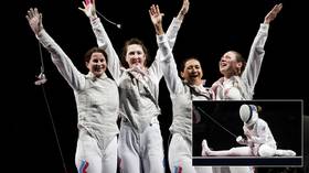 Foiling their rivals: ROC women’s team take home fencing gold after victory over France at Tokyo 2020