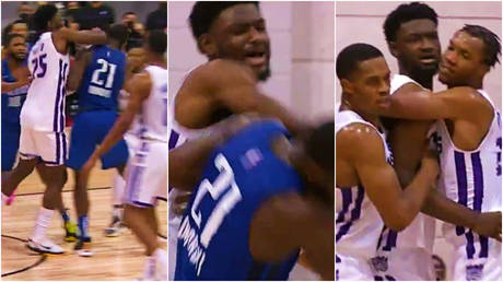 NBA stars Chimezie Metu and Eugene Omoruyi were both ejected from a game after an altercation © Twitter / ESPNNBA