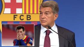 ‘No one is above the club’: Barcelona boss Laporta urges distraught fans ‘to confront reality’ as he explains Messi exit