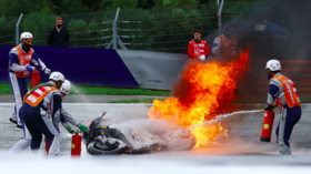 MotoGP star Lorenzo Savadori stretchered from track after horrific fireball crash at Styria Grand Prix (VIDEO)