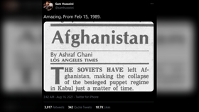 Ousted president who fled Afghanistan with ‘bags of cash’ wrote article in 1989  predicting end of Soviet ‘puppet regime’ in Kabul