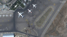 High-res satellite photos shows Kabul airport chaos as crowds of Afghans swarm runway in desperate effort to flee (PHOTOS)