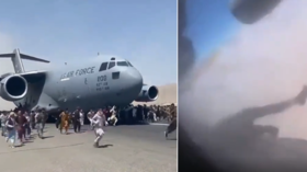 Shocking video appears to show body dangling from US plane out of Kabul, ‘human remains’ later found in landing gear