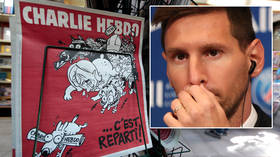 Controversial French magazine Charlie Hebdo portrays women wearing Lionel Messi burqas as part of Taliban joke on front cover