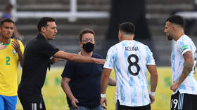Outrage after Argentina defender leaves Brazil rival bloodied as Messi & Co seal World Cup spot (VIDEO)