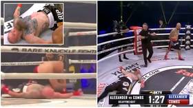 ‘You can’t slam a punch into his face like that’: Outrage as bare-knuckle boxer lands blow on ALREADY-UNCONSCIOUS rival (VIDEO)