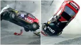 ‘Thank God they’re alive’: Rally car somersaults SEVEN TIMES at Russian Championships as crew somehow emerge unscathed (VIDEOS)