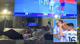 ‘Let’s go!’: Lionel Messi celebrates with his family in their lounge after watching Argentina knock Russia out of futsal World Cup
