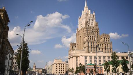 Ministry of Foreign Affairs of the Russian Federation on Smolenskaya-Sennaya Square in Moscow. © Sputnik / Alexey Maishev