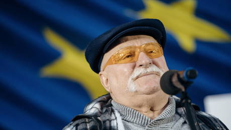 FILE PHOTO: Former Polish president Lech Walesa attends a rally in support of Poland's membership in the EU in Gdansk, Poland, on October 10, 2021.