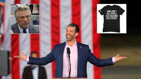 ‘Guns don’t kill people, Alec Baldwin kills people’: Donald Trump Jr’s sarcastic T-shirt slogan reignites feud with liberal actor