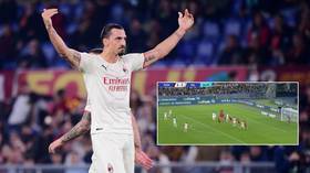 Zlatan hits brilliant free-kick before being booked for goading fans amid ‘gypsy’ taunts from Roma supporters