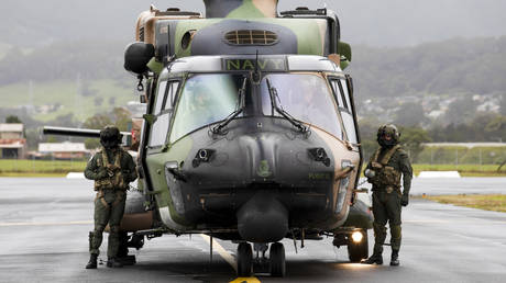 FILE PHOTO. A Royal Australian Navy MRH90 Taipan helicopter. Cpl. Kylie Gibson/ADF via AP