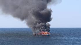 WATCH: Drug smugglers burning $30mn stash rescued mid-sea
