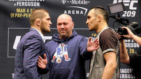 Khabib Nurmagomedov (left) and Tony Ferguson (right) © Juan Cardenas / Zuffa LLC via Getty Images