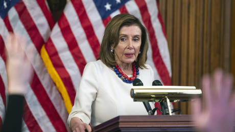 Speaker of the House Nancy Pelosi (D-California) at her weekly press conference, January 20, 2022 at the Capitol in Washington.