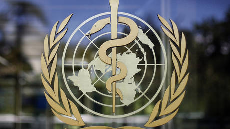 The logo of the World Health Organization is seen at the WHO headquarters in Geneva, Switzerland, June 11, 2009.
