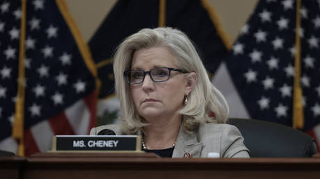 FILE PHOTO: Rep. Liz Cheney (R-Wyoming) attends a meeting on Capitol Hill in Washington, DC, December 13, 2021.